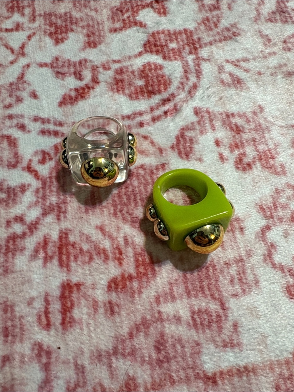 Y2K chunky bubble rings 2 pieces